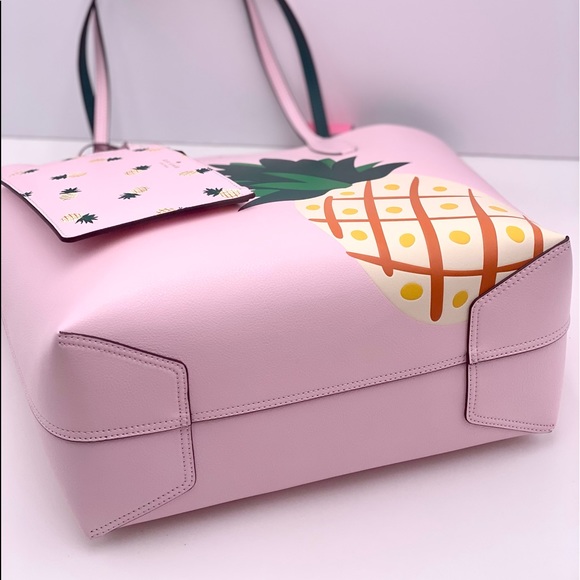 Kate Spade Colada Pineapple Graphic Large Tote Bag Pink Multi NWT - Picture 9 of 13